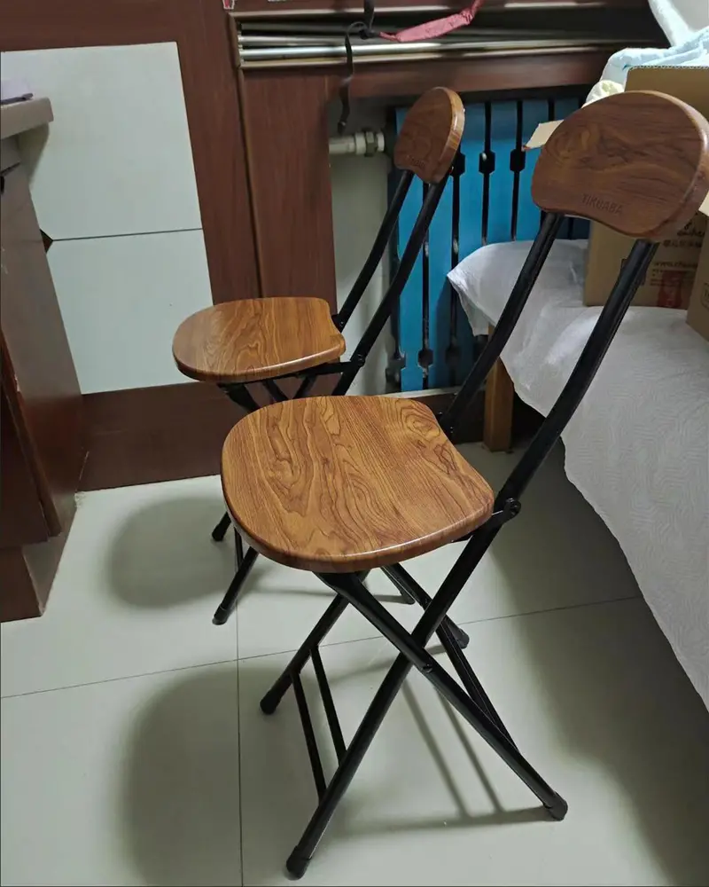 Tikbaba Modern Dining Stool – Saddle-Seat Counter Chair With Pu Leather & Wooden Texture Base 1