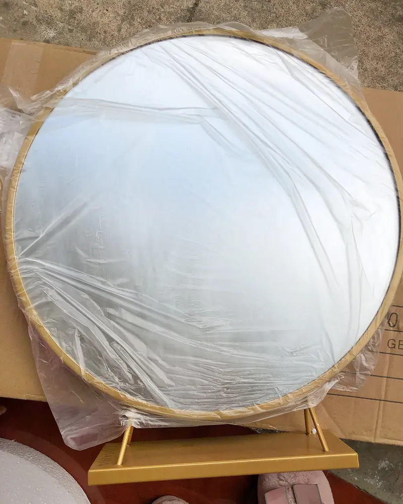 Tikbaba Round Wall Mirror – 26-Inch Natural Woodgrain-Finish Decorative Hanging Mirror 1