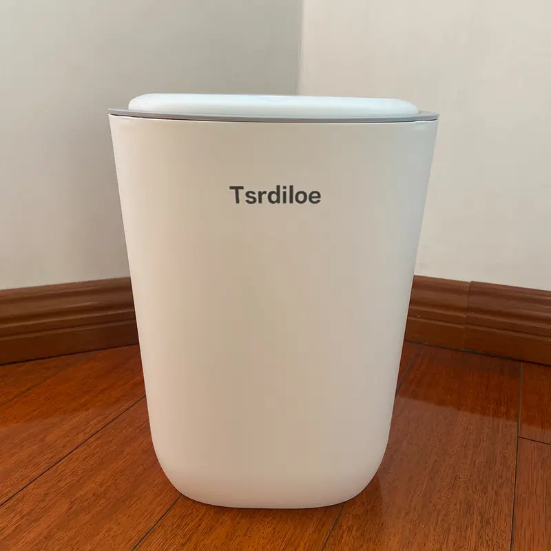 Tsrdiloe Slim-Line Trash Can – Compact Waste Bin For Bathrooms, Kitchens, And Offices 1
