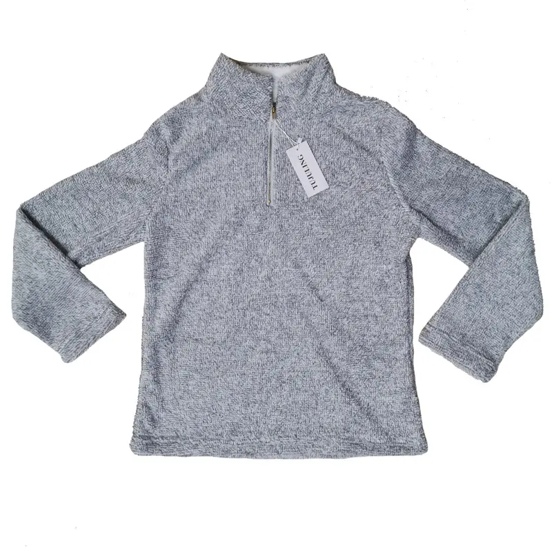 Tujuling Women'S Fleece Zip-Up Long Sleeve Pullover Sweater 1