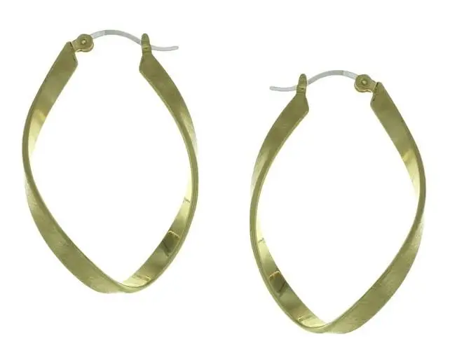 Twisted Gold Hoop Earrings With Polished Finish 1