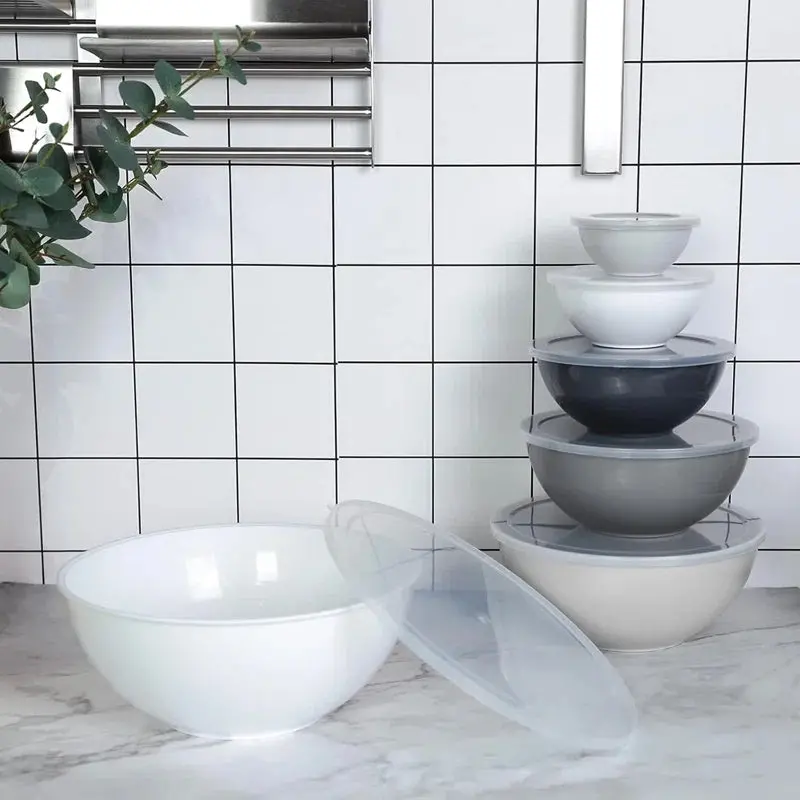 White Nesting Bowl Set – 6-Piece With Secure Lids 1