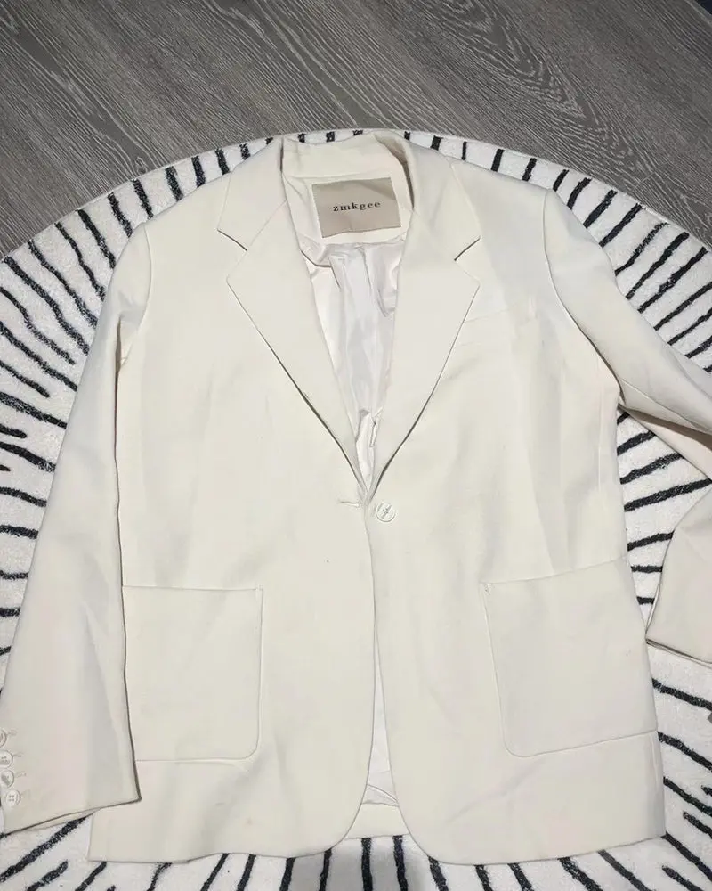 Women’S Tailored Blazer Coat – Sophisticated Winter Button-Up Outerwear By Zmkgee 1