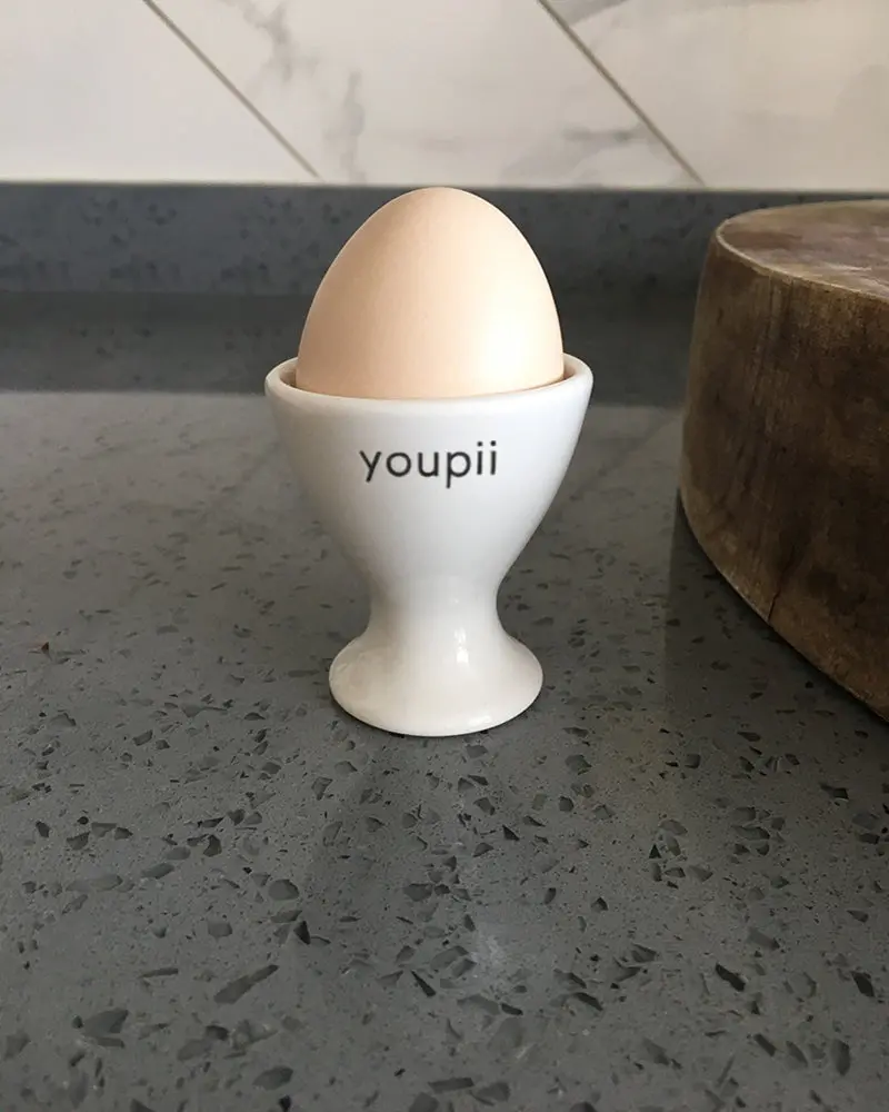 Youpii Ceramic Egg Cups – Set Of 2 Vintage-Style Porcelain Boiled Egg Holders For Breakfast & Tabletop Charm 1