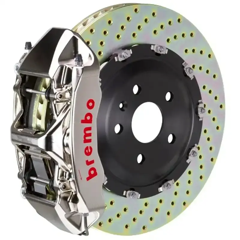 Brembo Front Gtr Big Brake Kit For 2006–2008 Audi Rs4 – 6-Piston Billet Calipers With Drilled & Nickel-Plated 380X34Mm Two-Piece Rotors 1