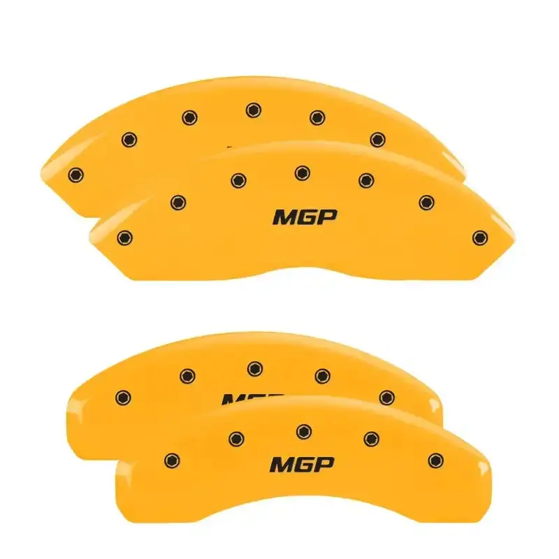 Mgp Engraved 4-Piston Caliper Covers – Front & Rear Set For 2008 Buick Lucerne (Yellow/Black) 1